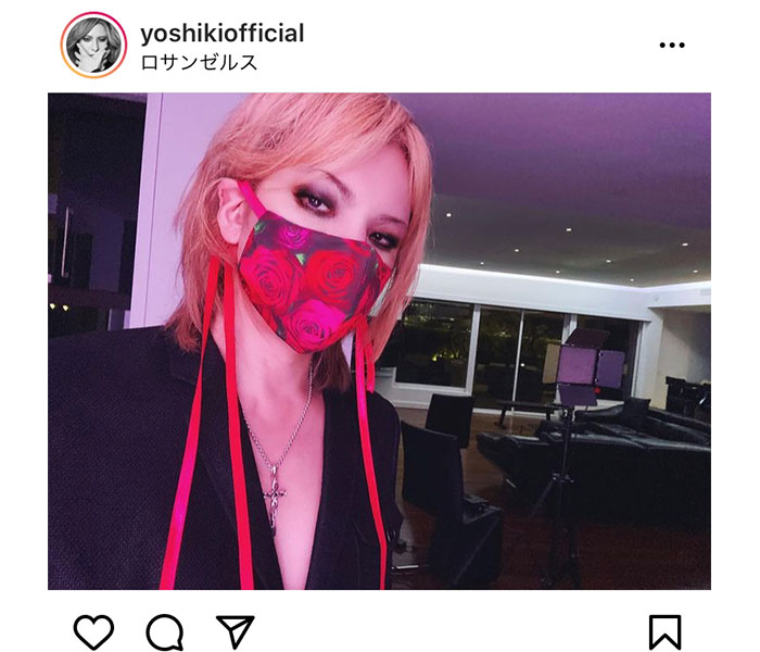 X JAPAN YOSHIKI、着物ブランド「ヨシキモノ」使用のマスク姿を公開！「素敵なマスク」「似合ってます」