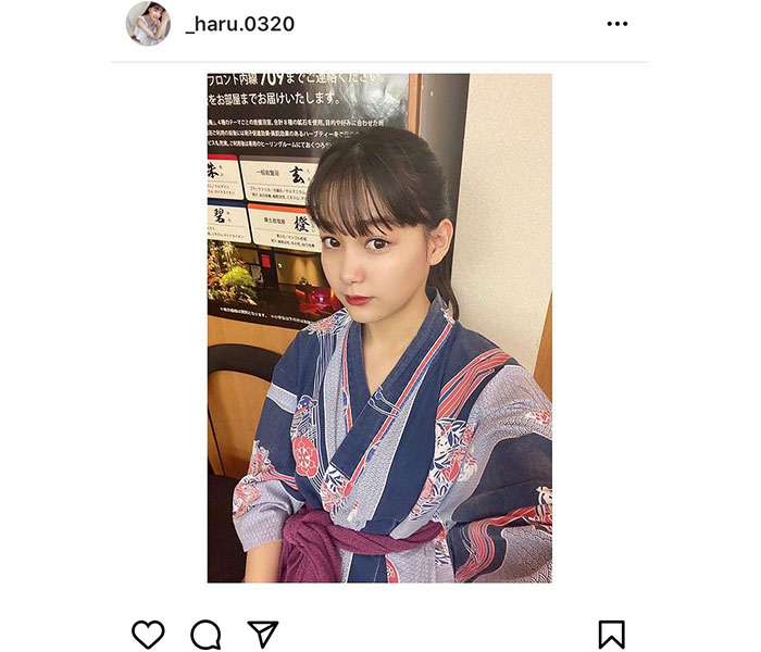 吉澤遥奈、浴衣姿の温泉美人ショットに歓喜の声！「浴衣美人ですね」「思いっきり可愛い！」