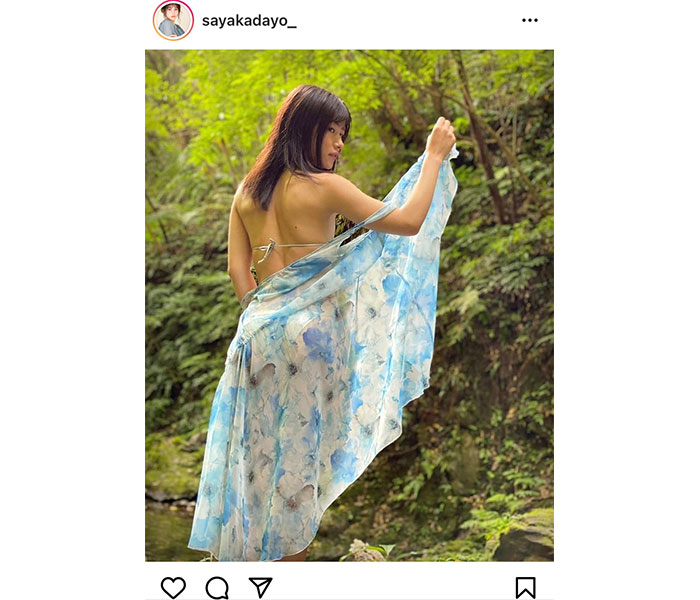 江藤彩也香、背中で魅せるヘルシー美ボディショットを公開！「女神」「綺麗です」