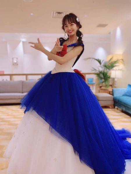 STU48 福田朱里、セーラームーンのウェディングドレス姿を披露「タキシード仮面様どこ〜」