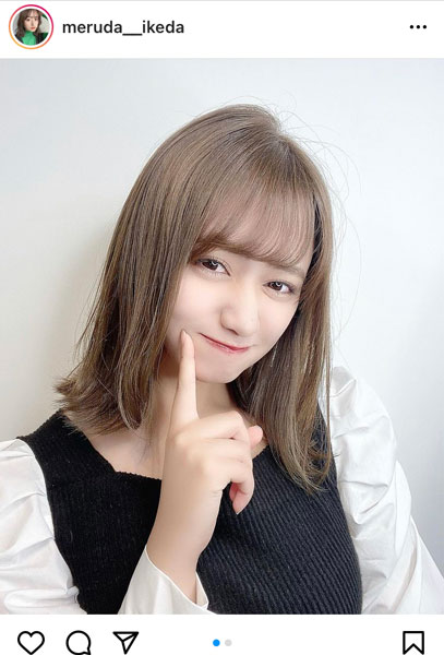 「#ババババンビ」池田メルダ、明るめのニューヘアスタイルでウインク！