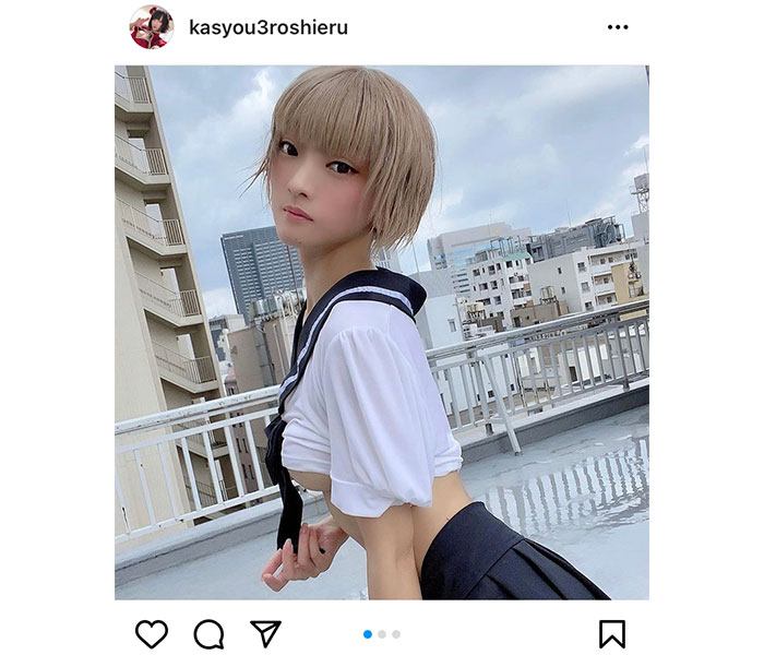 火将ロシエル、「下乳×制服」がテーマの制服グラビアを公開！