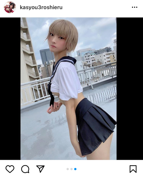 火将ロシエル、「下乳×制服」がテーマの制服グラビアを公開！