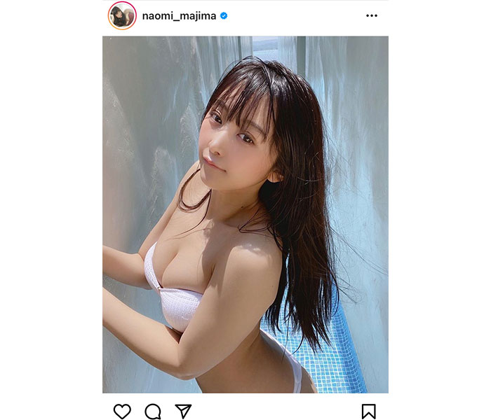 真島なおみ、白ビキニ姿で魅せるヘルシーショット！「表情がすき」「自然体でいい」