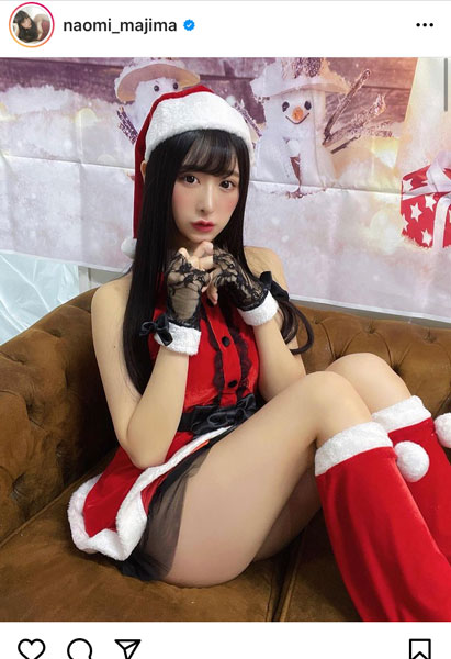 真島なおみ、サンタコスプレでいち早くクリスマスプレゼントをお届け！