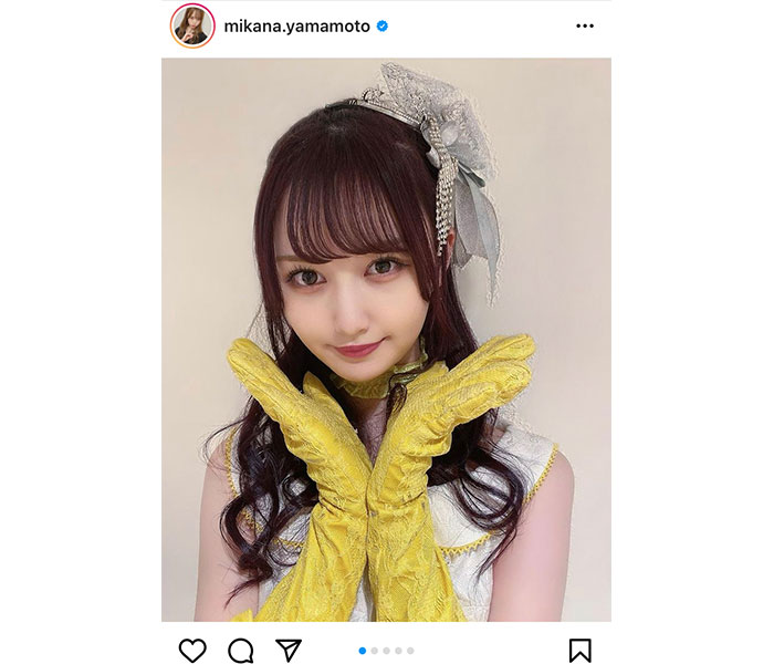 NMB48 山本彩加、制服姿でファンへ「おはよう」をお届け