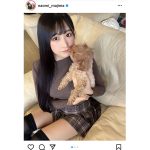 真島なおみ、“絶対領域”に釘付けな実家でまったりショット公開！「犬になりたい」