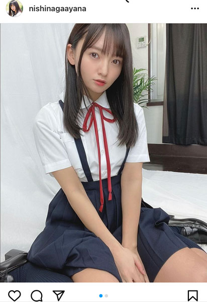 西永彩奈、確信犯的な制服パンチラショット！「頂きましたー」