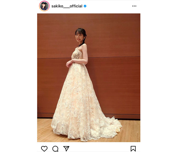 松井咲子、演奏会の可憐なドレスコーデを披露「ベルみたいで可愛かった〜」