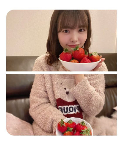 HKT48 渕上舞がまるで食いしん坊に？「両手にイチゴですか」