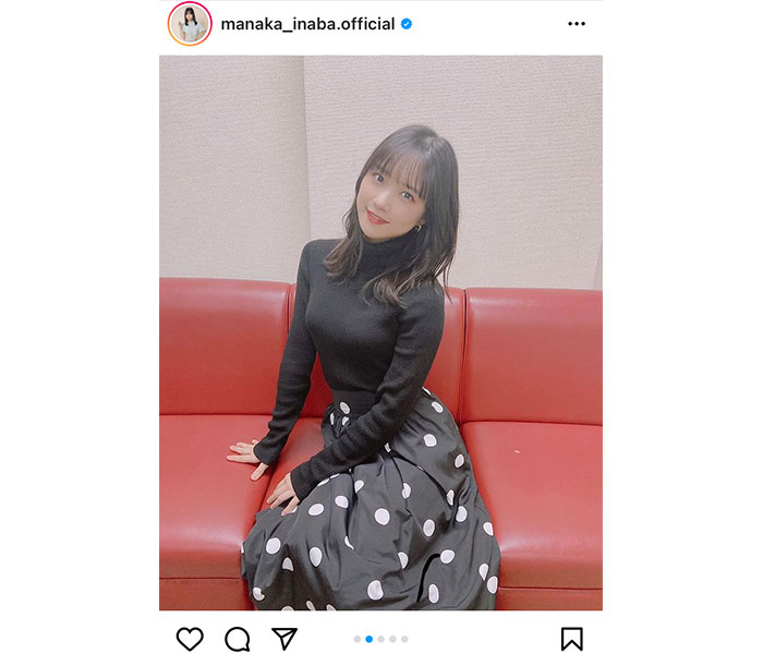 Juice=Juice 稲場愛香、黒ニット姿で躍動感ある姿を披露「ポーズがれいちゃんっぽい」