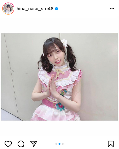 STU48 岩田陽菜、ピンク衣装×ツインテールの純度120%王道アイドルコーデにキュン！
