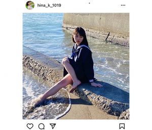 菊地姫奈、波に寄せた眩しすぎる美脚を披露！「素晴らしい写真をありがとー」 | WWSチャンネル