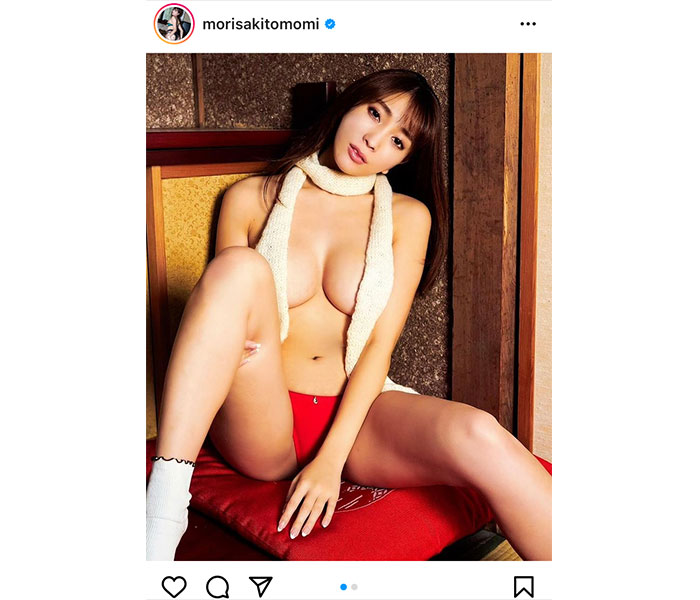 森咲智美、マフラーで胸元隠したギリギリセクシーショットをお届け！