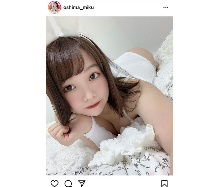 大嶋みく、反則級の可愛さで魅せる白ウサギコスプレ！「なんだ。天使か」