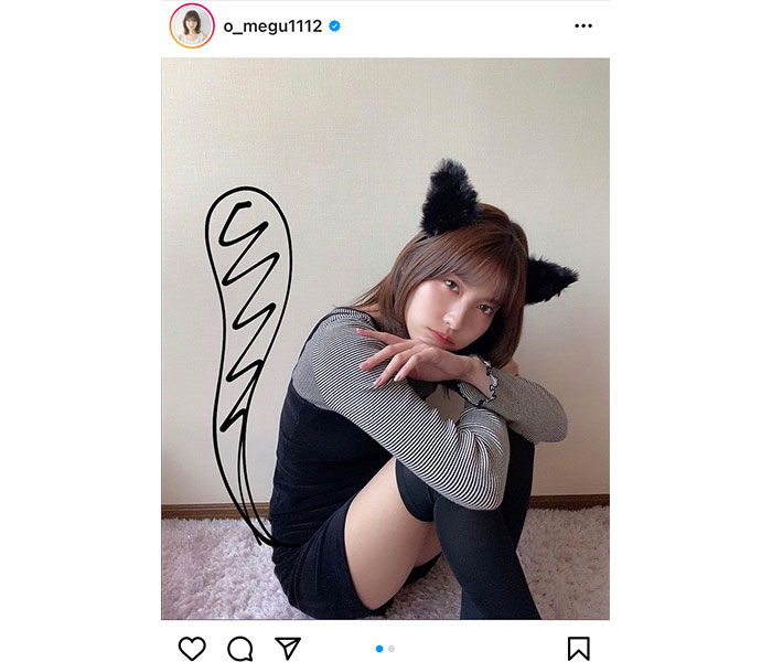 AKB48 谷口めぐ、大人セクシーな黒猫コスプレで魅了！「可愛いがすぎます」