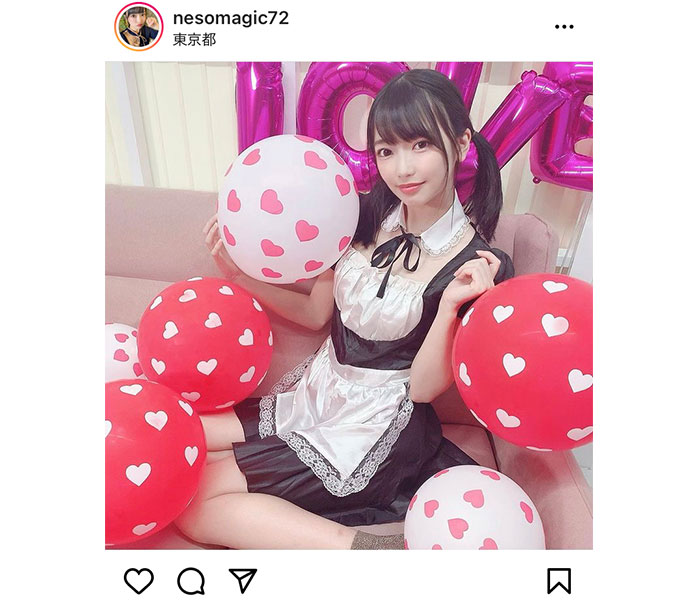 #ババババンビ 吉沢朱音、尊すぎる黒髪ツインテールのメイド姿に求人殺到！「雇います！！！」