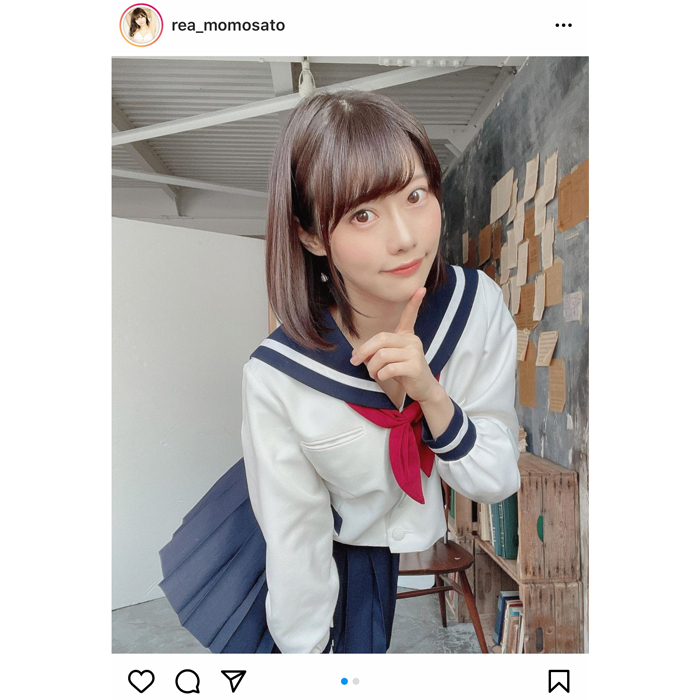 看護師グラドル 桃里れあがセーラー服姿のオフショを披露！「清楚系も似合う」