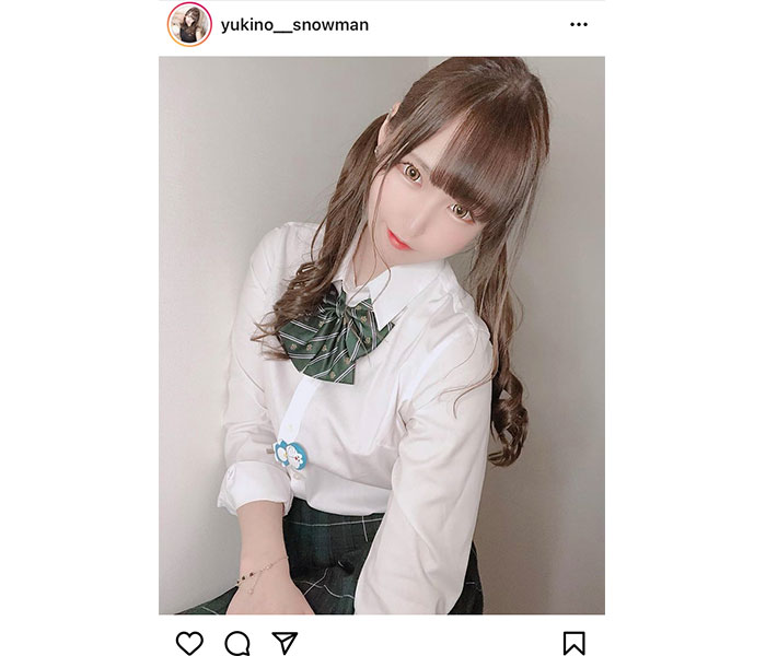 倉澤雪乃、ツインテールの制服姿が可愛すぎる！「屋上でお昼寝しよー！！」