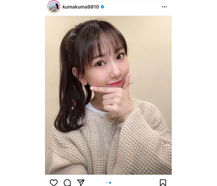 SKE48 熊崎晴香、春コーデと見せるポニーテールに歓喜の声「大好きです！かわいい」