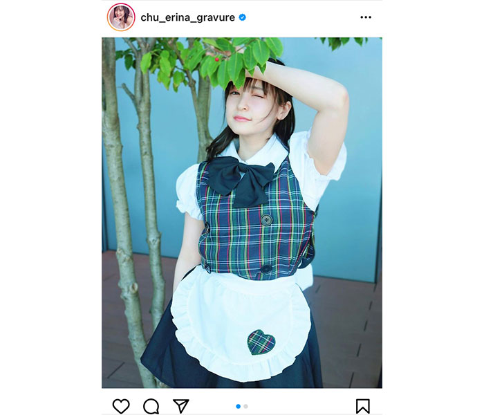 中崎絵梨奈、清涼感あふれるメイド衣装に歓喜の声！「専属にしたい」