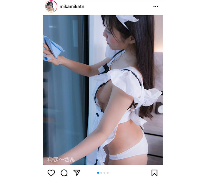 田中みか、メイド衣装で横乳チラ見せ「本当に素敵すぎます」