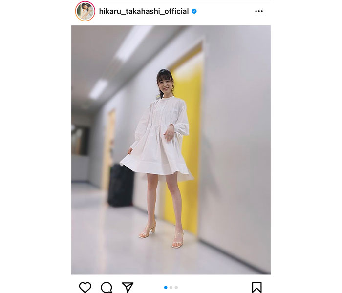 高橋ひかる、ミニ丈白ワンピースで美脚披露！「もう天使と言っていいでしょう！」