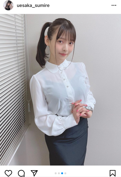 上坂すみれ、透け感ブラウスの“秘書風”ショットに反響ぞくぞく！「スタイリッシュに可愛いです」