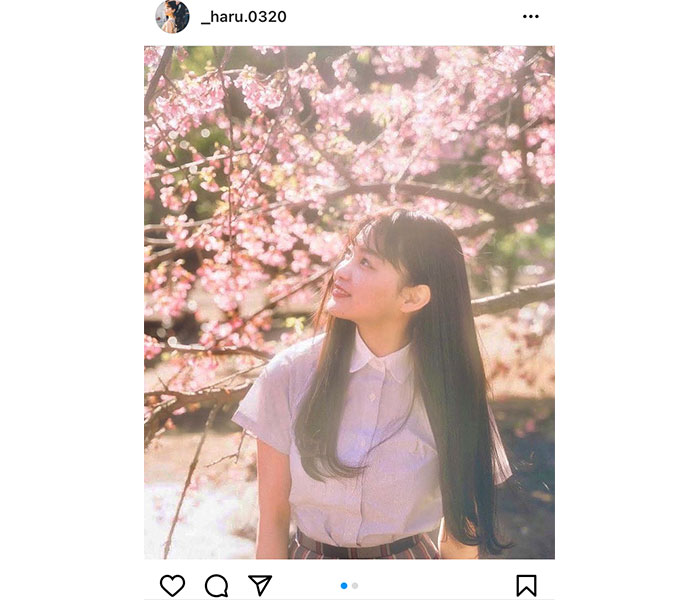 吉澤遥奈、桜に微笑みかける可憐なポートレートに反響「レコードのジャケット写真にしたい景色」