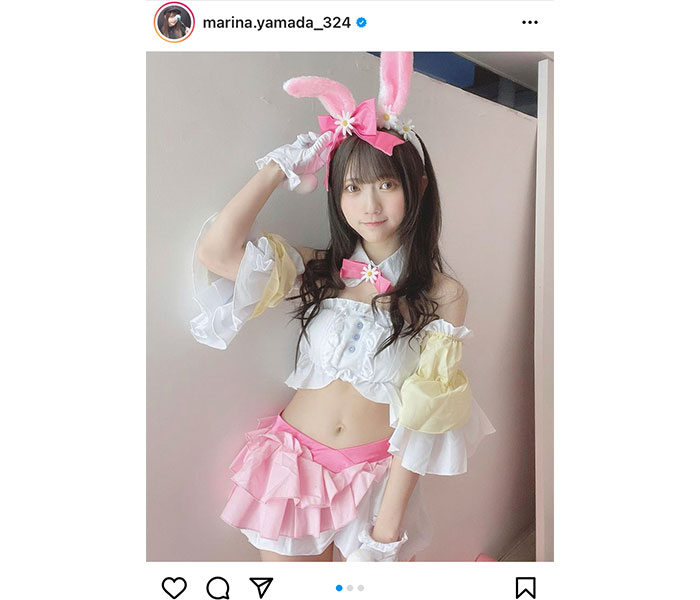 山田麻莉奈、腹筋われのヘルシーなバニーコスプレを披露！「可愛い過ぎて涙が出て来ます」