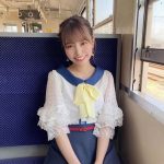 HKT48 渕上舞、『君とどこかへ行きたい』オフショットで観光特急「いさぶろう・しんぺい」との2ショット公開