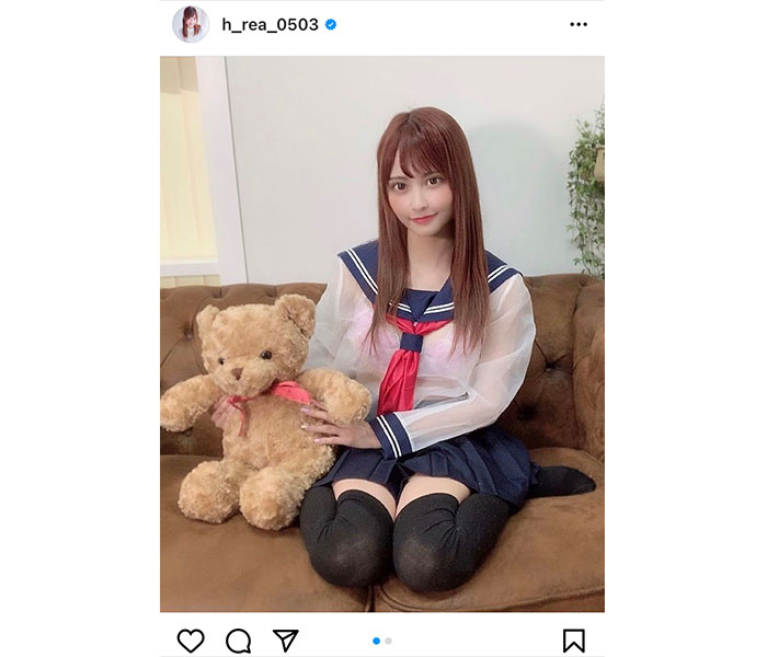 花咲れあ、スケスケなセーラー服でチラリズム！「透けてる」