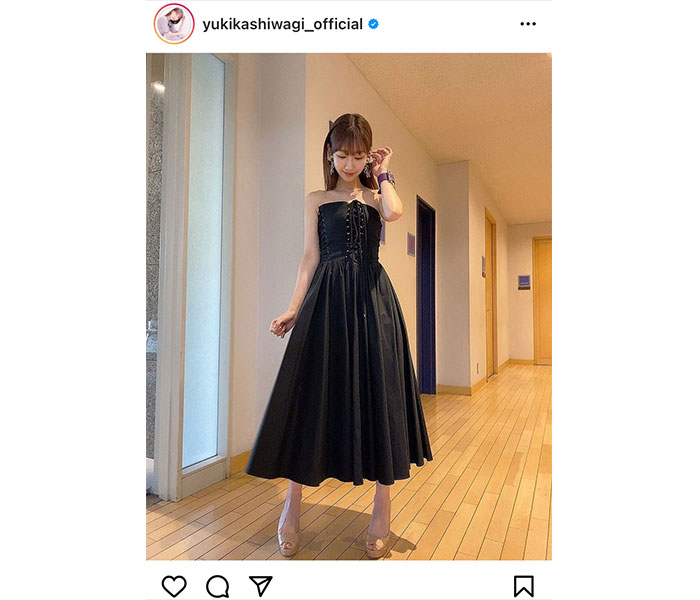 AKB48 柏木由紀の黒ドレス衣装に歓喜の声「ゆきりん細い！！」