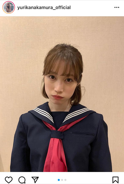 中村ゆりか、セーラー服で見せる“おこ顔”に反響！「可愛すぎて反則」