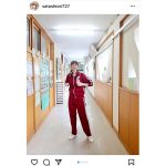 佐藤栞里、ジャージ姿で廊下を駆け抜ける！「どんな小学生よりもピュアそう」