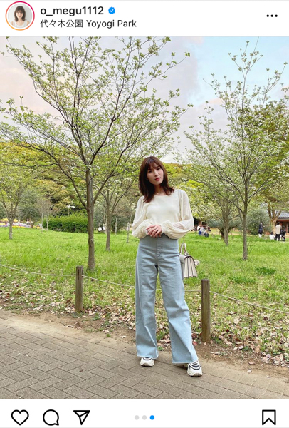 AKB48 谷口めぐ、デート感あるお散歩コーデを披露「春らしくて好き」「相変わらず可愛いー！！