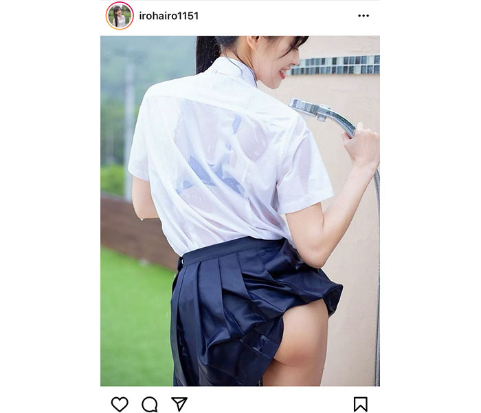 藤田いろは、制服×シャワーで魅せる爽やかフェチショットが話題