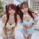 花咲れあ、竹内星菜とのバニーガール2ショットが可愛すぎる！！