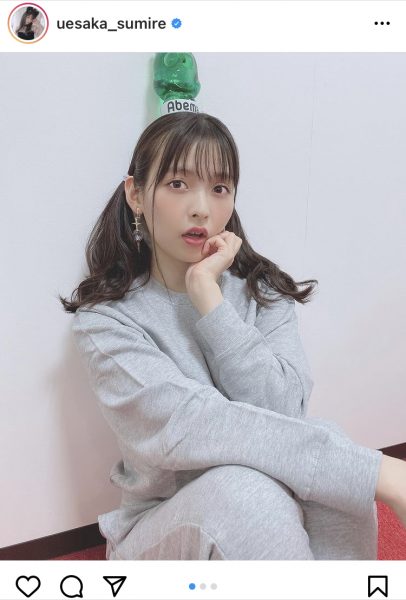 上坂すみれ、全身グレーのスウェット姿が毛深すぎる！