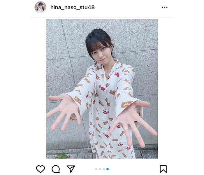 STU48 岩田陽菜、パジャマ姿で誘う笑顔があざと可愛い！
