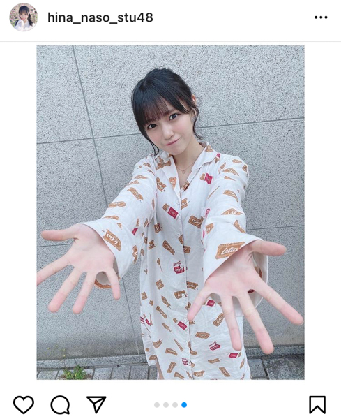 STU48 岩田陽菜、パジャマ姿で誘う笑顔があざと可愛い！