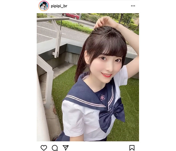 #ババババンビ 小鳥遊るい、ポニーテール揺らすセーラー服姿が可愛すぎる！