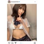 金子智美、スケスケな制服を脱ぎながら・・・あらわな下着姿に「えちえち過ぎ」