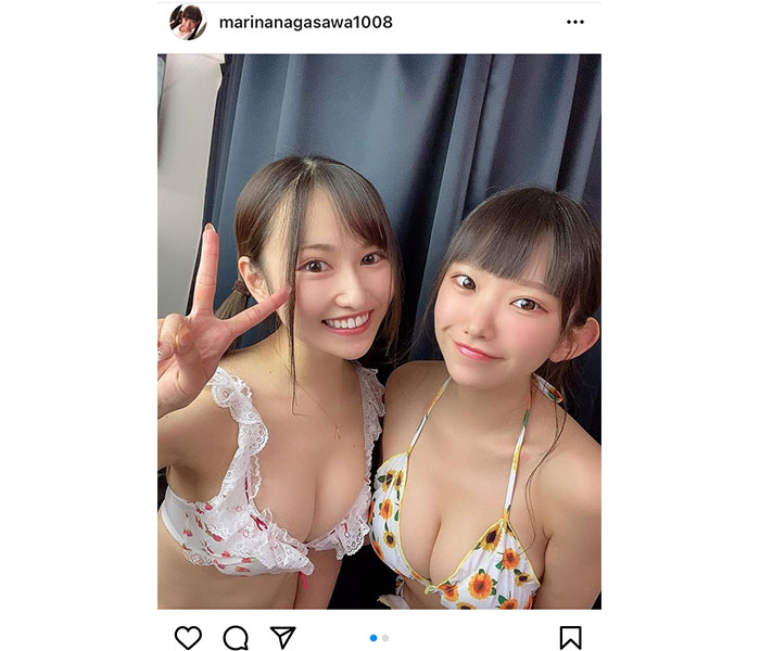 長澤茉里奈、白宮奈々と癒しの水着2ショットが話題！「可愛いが渋滞」