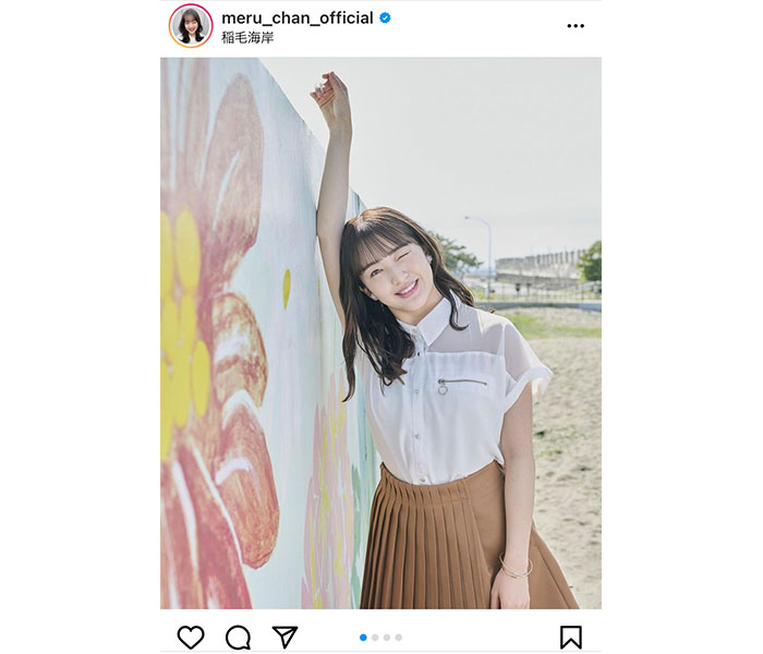 HKT48 田島芽瑠、オルフェスCMオフショットで見せるウィンクにドキっ！