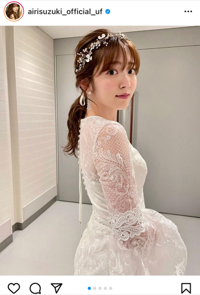 鈴木愛理、ジャスミンを意識した純白ドレス衣装を披露「すっごく綺麗」「素敵すぎる」