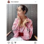 藍沢梨夏、浴衣姿で美乳チラリ