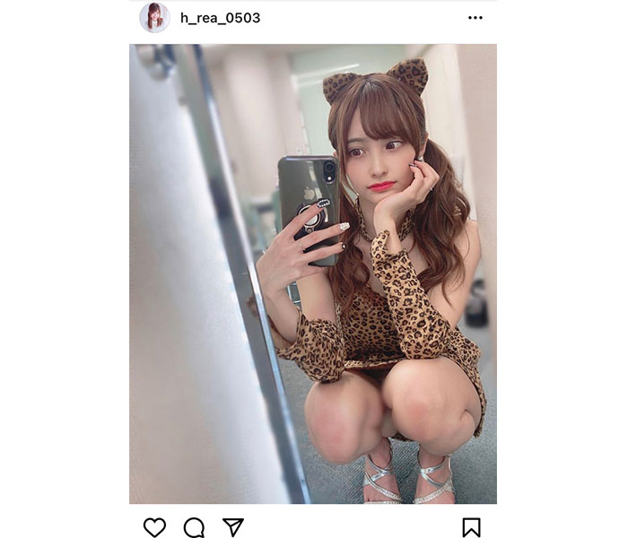 花咲れあ、ヒョウ柄猫のセクシーコスプレにドキドキ！