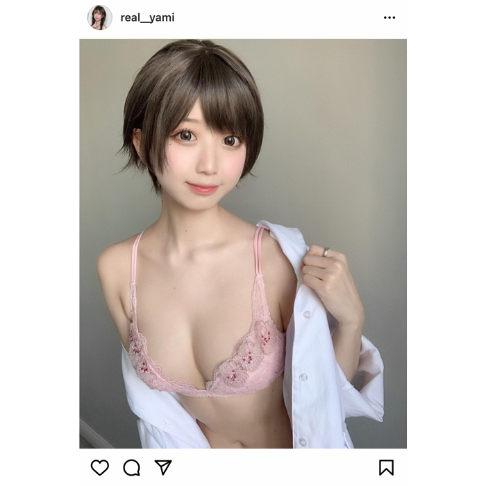 中国人美少女コスプレイヤー Yami、ショートカットでセクシーなランジェリー姿を披露！「くびれがいいね」