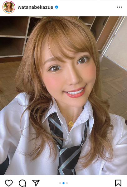 サイバージャパンダンサーズ・渡辺加和（かずへ〜）が制服オフショットを公開！「制服もいける」「編入したい」の声も